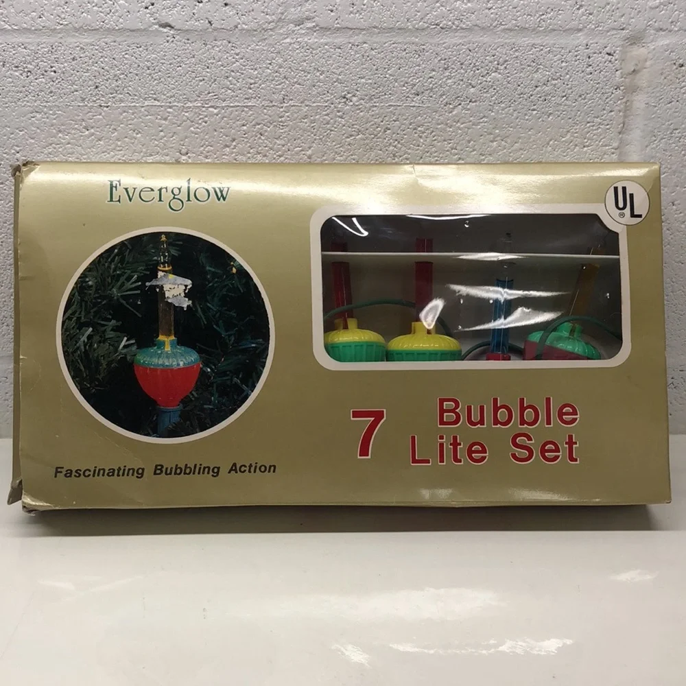 Everglow Vintage 7 Bubble Lite Set Christmas Decor